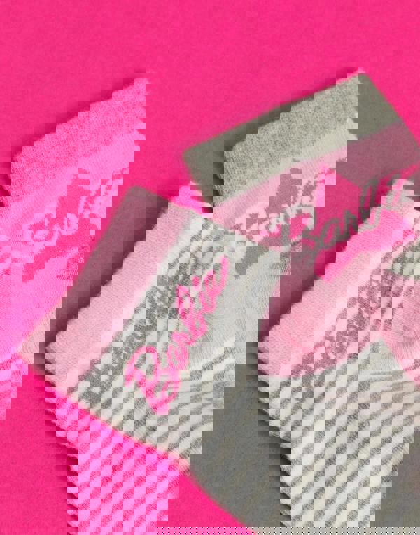 Barbie Girls Multicoloured Stripe Logo Star Calf Socks Set of 5