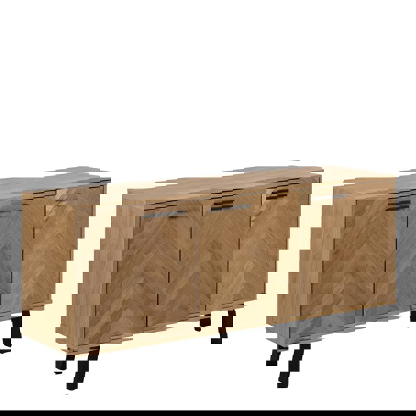 Furniture To Go Brighton 3 Door Sideboard in Oak with Herringbone Effect