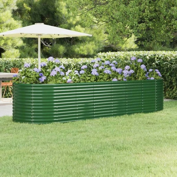 Berkfield Garden Raised Bed Powder-coated Steel 322x100x68 cm Green