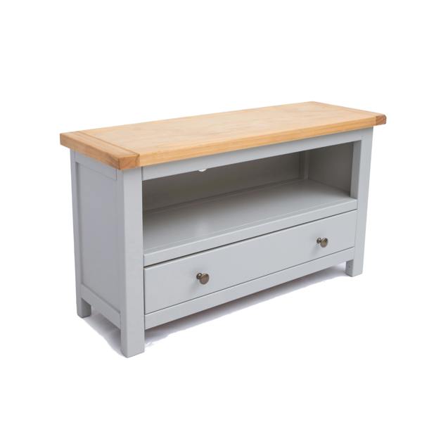 Cabinet Bits Argenta Light Grey 1 Drawer TV Cabinet Brass Knob