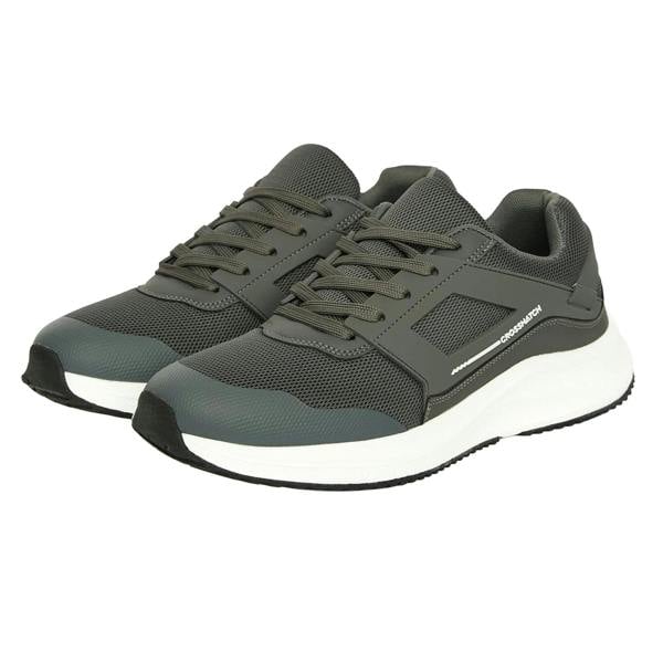 Crosshatch Mens Holywell Flyknit Trainers - Grey/White