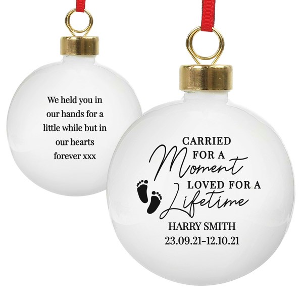 Personalised Memento Company Personalised Carried For A Moment Bauble