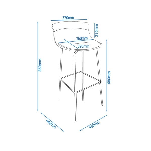 Dorel Home Helena Barstool with Footrest in White