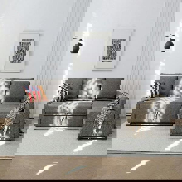 Weilai Concept Edwards Three Seater Corner Sofa Bed With Storage, Linen