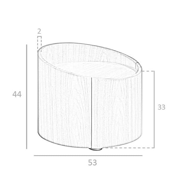 Angel Cerdá Walnut and black steel bedside table 7130