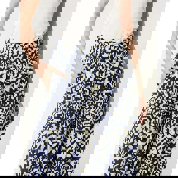 Blue Vanilla Shirred Waist Wide Leg Trousers