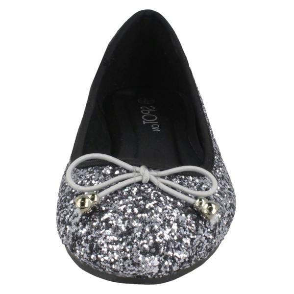 Spot On Ladies Spot On Glitter Ballerinas