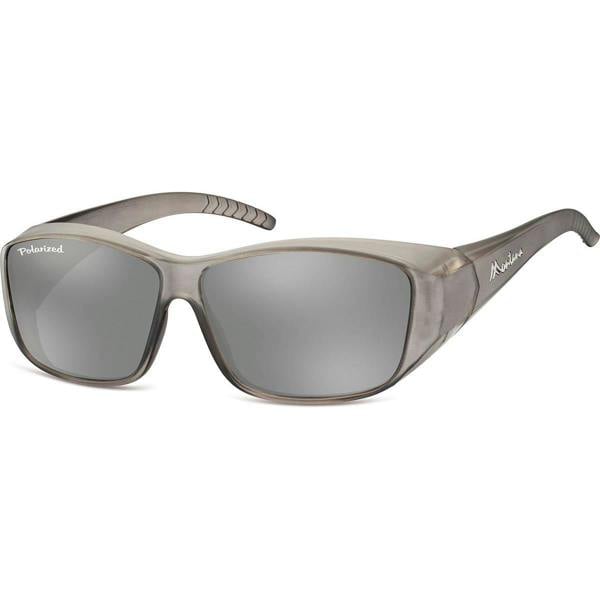 Montana Fit Over Glasses Sunglasses FO4 E Matte Grey Silver Revo Mirror Polarized