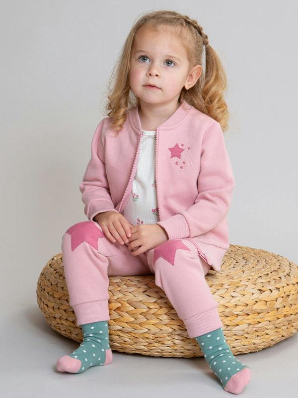 Kite Girls Organic Star Patch Joggers Cloudy Pink