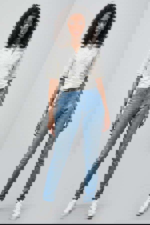 ENORSIA High Waist Regular Length Distressed Jeans