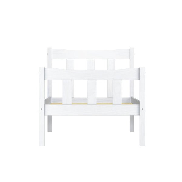 Wyld Haus Tralee White Washed Wooden 3ft Single Bed with Slatted Headboard and Footboard