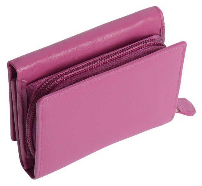 SADDLER CARLA Handmade Leather Compact Trifold Purse – RFID Protected | 5 Card Slots, ID Window & Zipped Coin Pocket | Gift Boxed