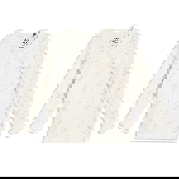 Mini Cuddles Baby Girls Floral Print 2pc Set, Off-White