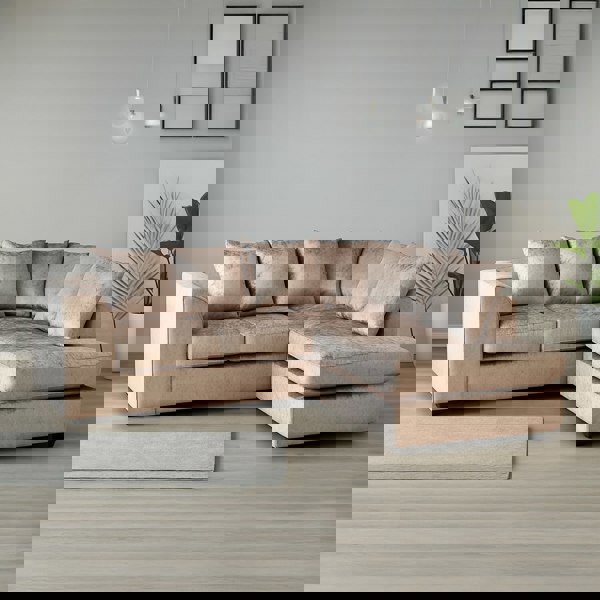 Furnishings For Less Crystal Crushed Velvet Scatter Corner Sofa