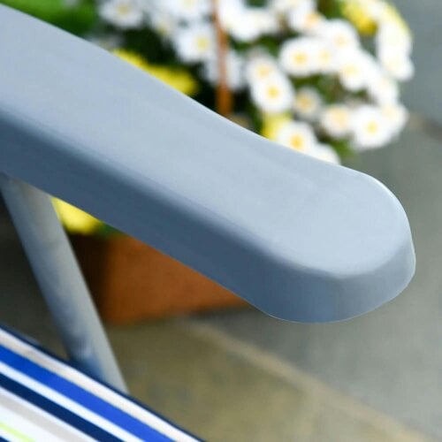 Bobobiy Reclining Garden Chair Set of 2, 5-Level Adjustable Zero Gravity Chairs with Cushions, Blue Stripe