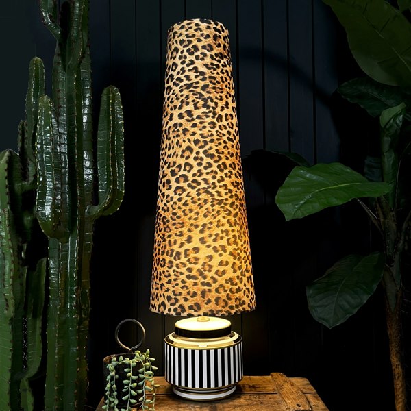 Love Frankie Luxe Leopard Oversized Cone Velvet Lampshades