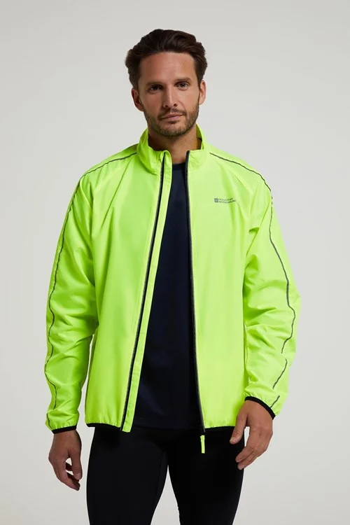 Mountain Warehouse Mens Force Reflective Water Resistant Jacket - Yellow