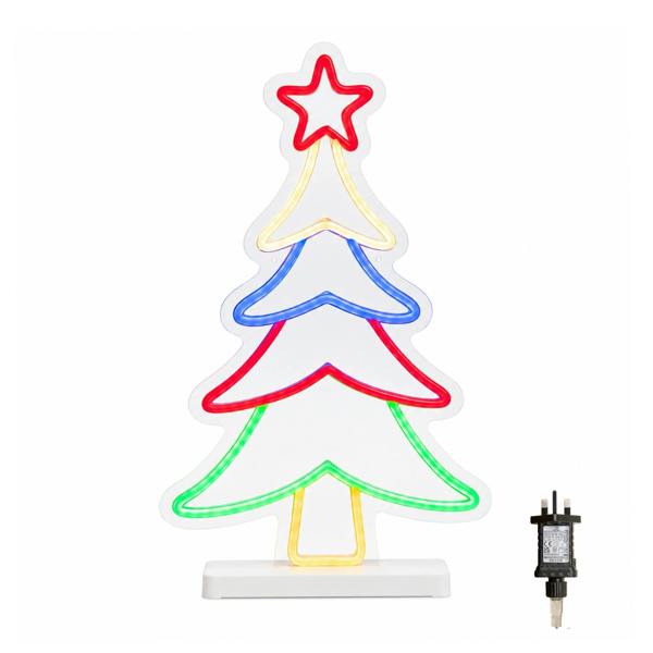Samuel Alexander 43cm Neon Flex Christmas Tree Light with 215 Multi-Coloured LEDs