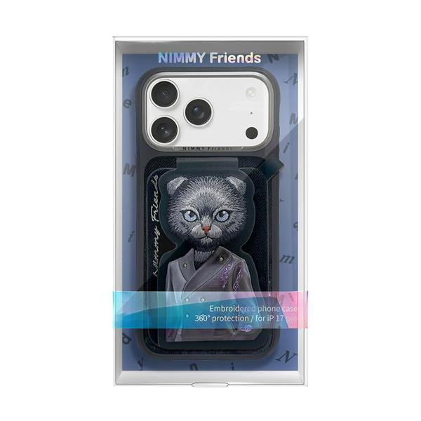 Nimmy Friends Nimmy Black Cat Magnetic Combo Case with Detachable MagSafe Card Holder Stand for iPhone 17 Pro 6.3" Black - N-CXMC-KTZH-IP17-PRO-03