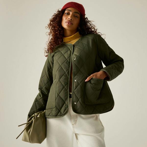 Regatta Womens/Ladies Maia Quilted Padded Jacket - Dark Khaki/Wood Brown - 