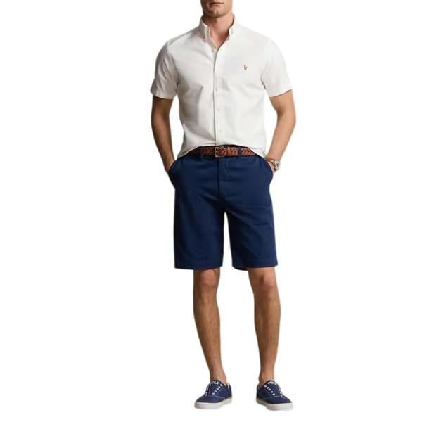 Ralph Lauren Mens Logo Oxford Short-Sleeved Shirt - White - 
