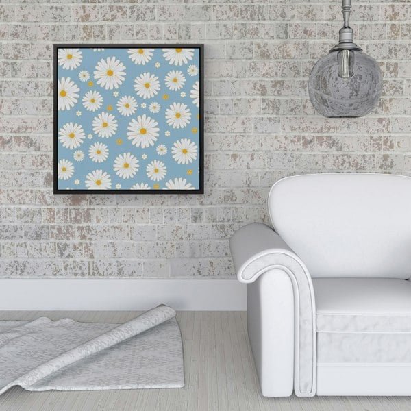 Warren Reed Summer Daisy Pattern Framed Canvas