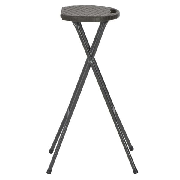 Berkfield Folding Bar Stools 2 pcs HDPE and Steel Brown Rattan Look