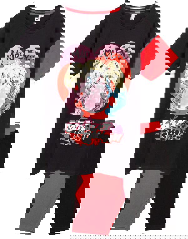 DC Comics Womens Red Harley Quinn Short Sleeve Cycling Short Pyjama Set