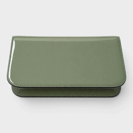 Tory Burch Britten Patent Chain Wallet Light Jade