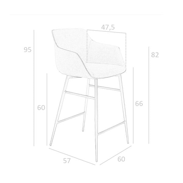 Angel Cerdá Grey Fabric Stool 4089