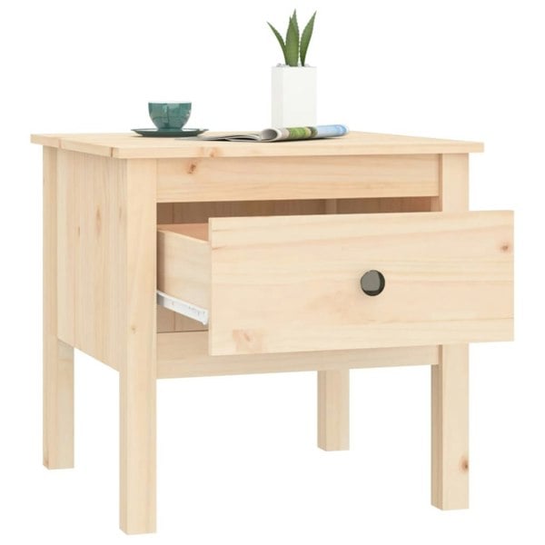 Berkfield Side Table 50x50x49 cm Solid Wood Pine