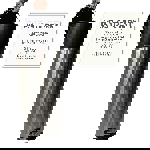 CALITEK 30 Litre Kitchen Bin Stainless Steel Odour Silver