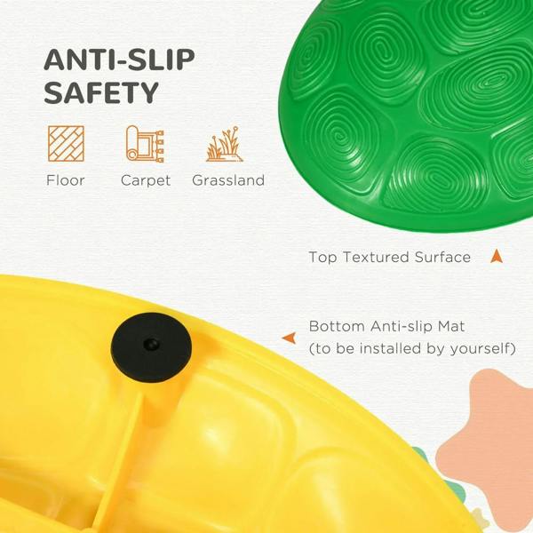 Yellow stepping stone pad with textured top and anti-slip base detail
