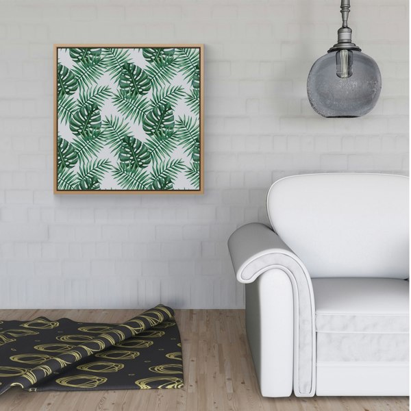 Warren Reed Watercolour Tropical Leaves Framed Canvas