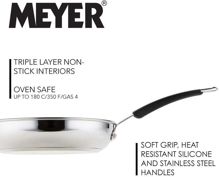 Meyer Frying Pan Set in Stainless Steel Non Stick Induction Cookware - 20/28 cm