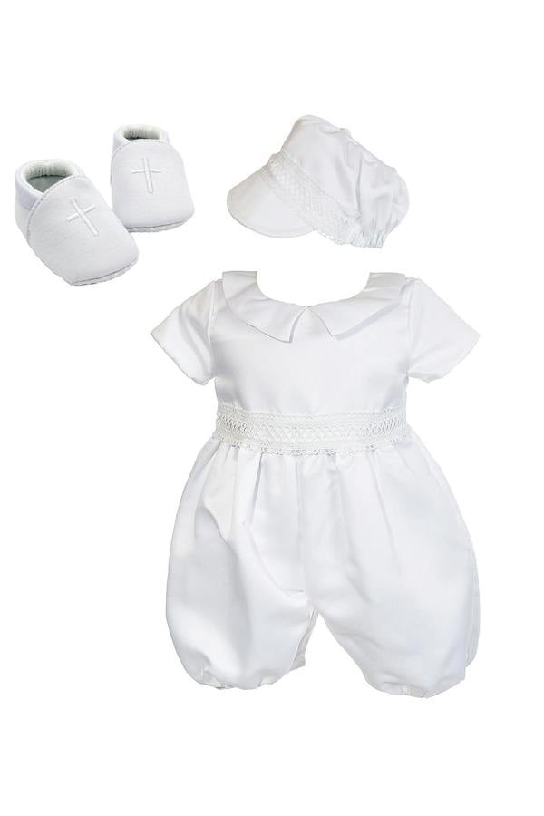 Cinda Satin Christening Romper Set