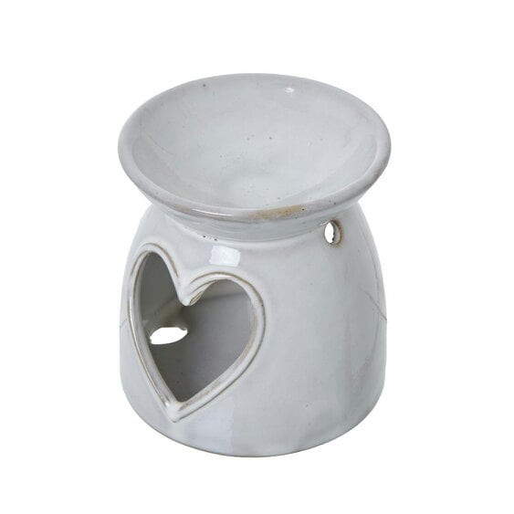 Hill Interiors Ceramic Heart Cut-Out Tealight Holder - White