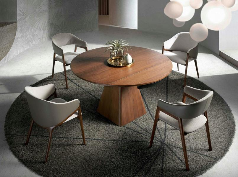 Angel Cerdá Grey Fabric and Dark Mink Leatherette Chair 4091