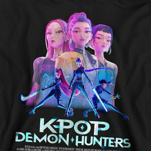 K-Pop Demon Hunters Unisex Adult Huntr/X Poster Sweatshirt - Black