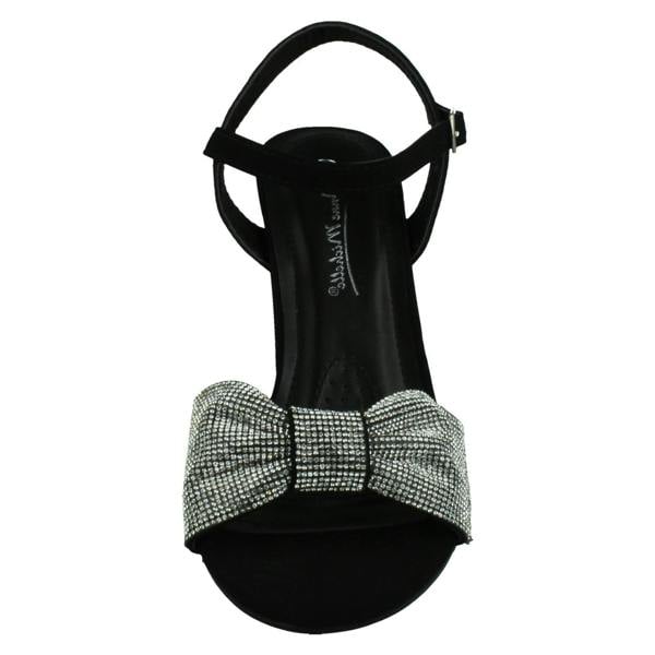 Spot On Ladies Spot On Ankle Strap Diamante Chunky High Heels F12050