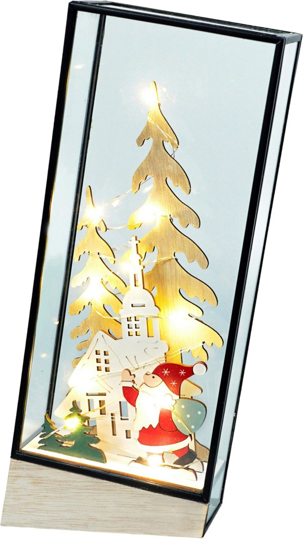 Xmas Haus Hurricane Glass LED Festive Scene