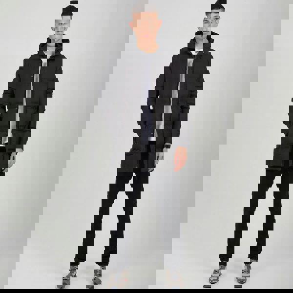 Brave Soul Black Longline Heat Sealed Hooded Padded Jacket - Black Image 3