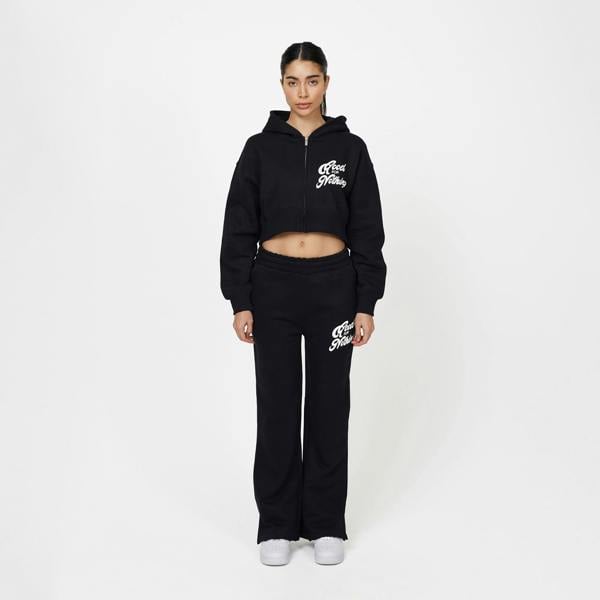 Good For Nothing Black Cropped Zip Through Hoodie - Black Image 4