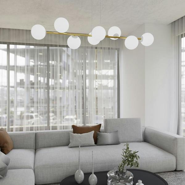 Emibig GRAVITY  Pendant lamp 8 x E14 White, Gold with White Shade