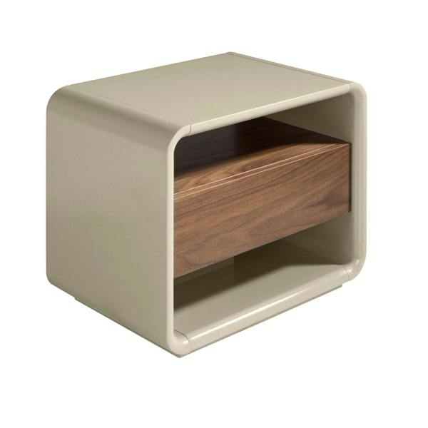 Angel Cerdá Bedside Table Walnut and Grey Wood 7134