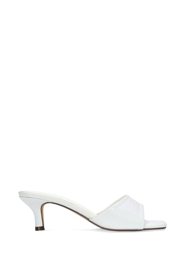 XY LONDON Square Toe Stiletto Kitten Heel Mule Sandals