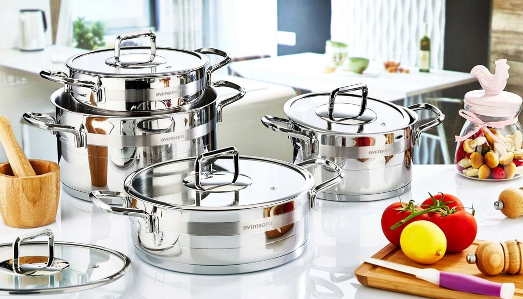 Rozi Safir Collection 8-piece Stainless Steel Cookware Set