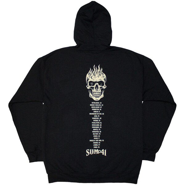 Sum 41 Tour 24 Pocket Logo And Skull Zipped Hoodie