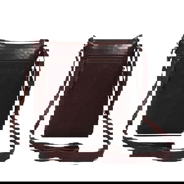 Assots London 'CORI' Brown Polished VT Real Leather Crossbody Bag