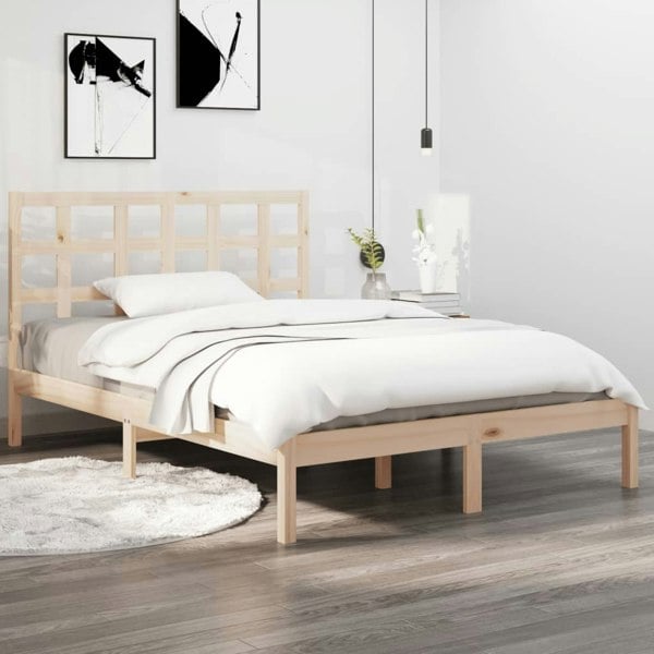 Berkfield Bed Frame Solid Wood 135x190 cm Double